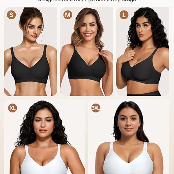 Womens Size XX-Large Full Coverage Wireless Bra Push up Seamless Bralettes - Picture 2 of 12